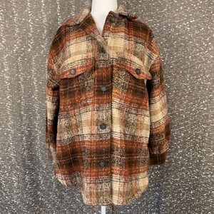 Cotton‎ On Plaid Button Front Oversized Jacket Shacket Women's XS